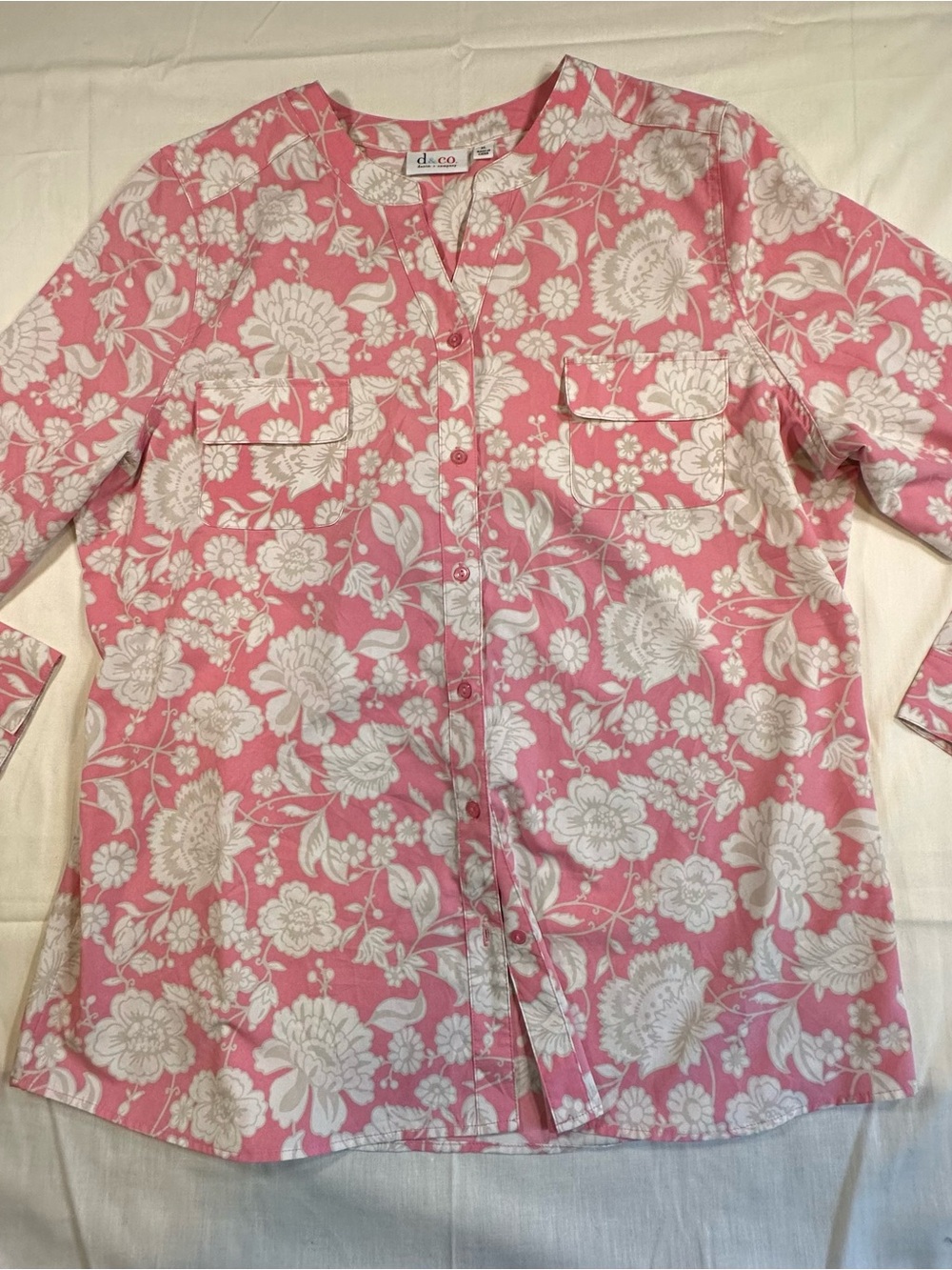 Pink Floral Button-Front Woman’s Top